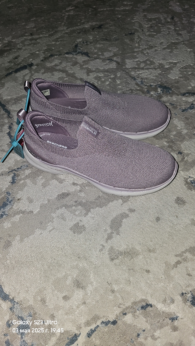 custom review-Skechers Go Walk 6 Амортизация Износостойкий Низкий Топ Повседневная Обувь Женская Фиолетовая