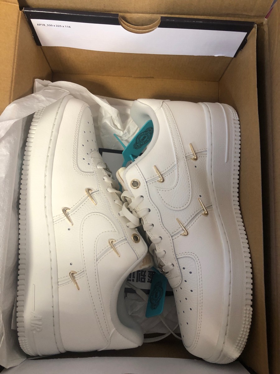 custom review-Nike Air Force 1 Мини Золотой Устойчивый к истиранию Низкий Топ Скейтборд Кроссовки Женские Белый Золотой