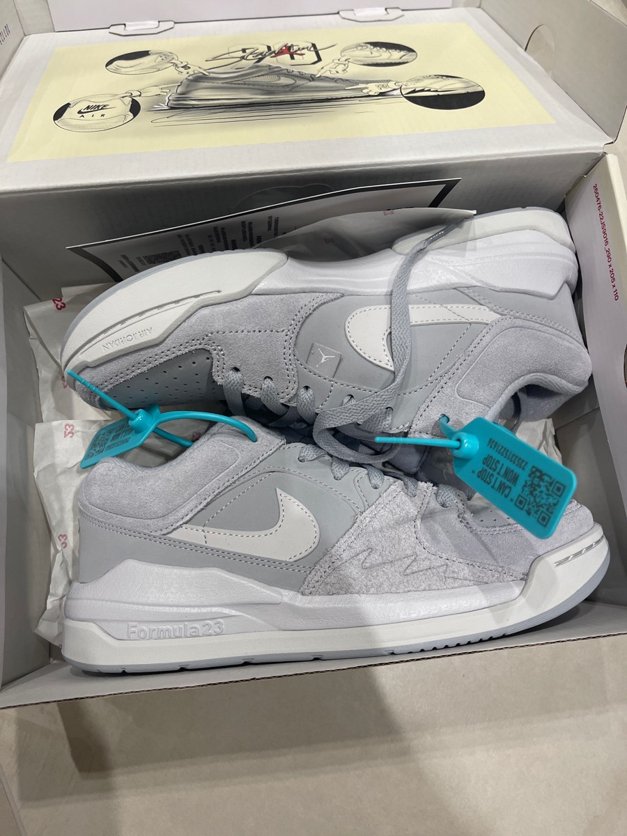 custom review-Джордан Stadium 90 Амортизация Износостойкие Низкие Кеды для Детей Lifestyle Shoes Серый Белый Подростки