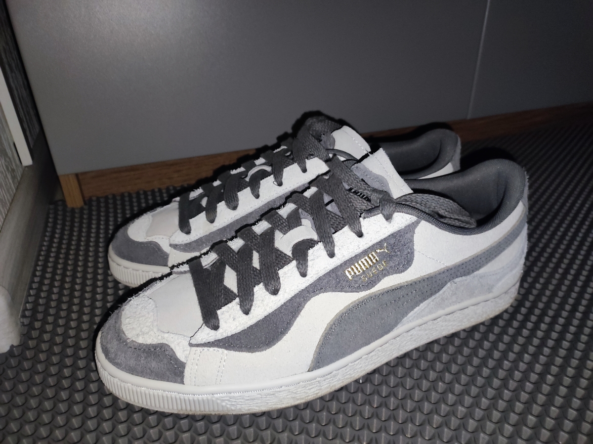 custom review-PUMA Suede Trippy Устойчивый к истиранию Дышащий Низкий Топ Casual Унисекс Серый Черный