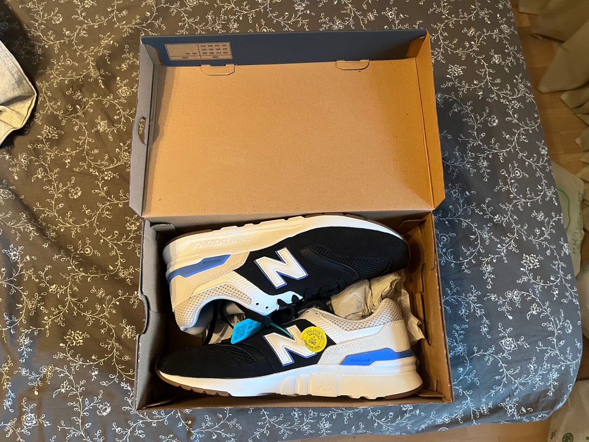 custom review-New Balance NB 997H Амортизаторы Ущетчивые против скольжения MID Топ Беговые кроссовки Унисекс Черный Белый Синий