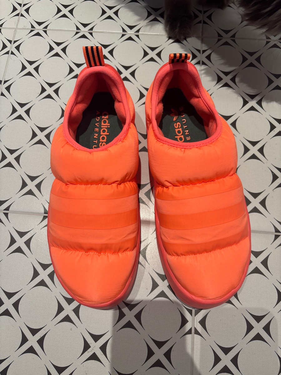 custom review-Adidas Originals Puffylette Slip Resistant Abrasion Resistant Низкий Топ Casual Унисекс Красный