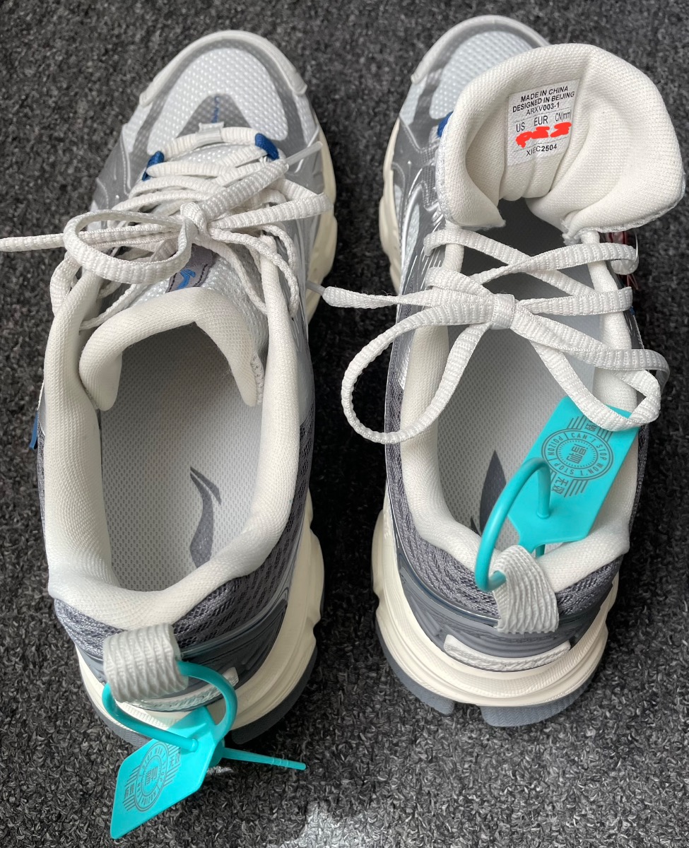 custom review-LiNing Противоскользящие устойчивые к истиранию амортизирующие низкий топ повседневные беговые кроссовки мужской серебристо-синий