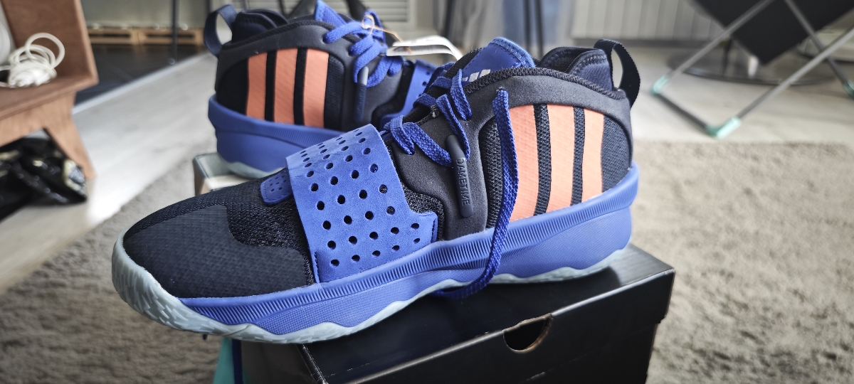 custom review-Adidas Dame 8 Extply Low Топ Баскетбольные кроссовки Мужской Черный Синий