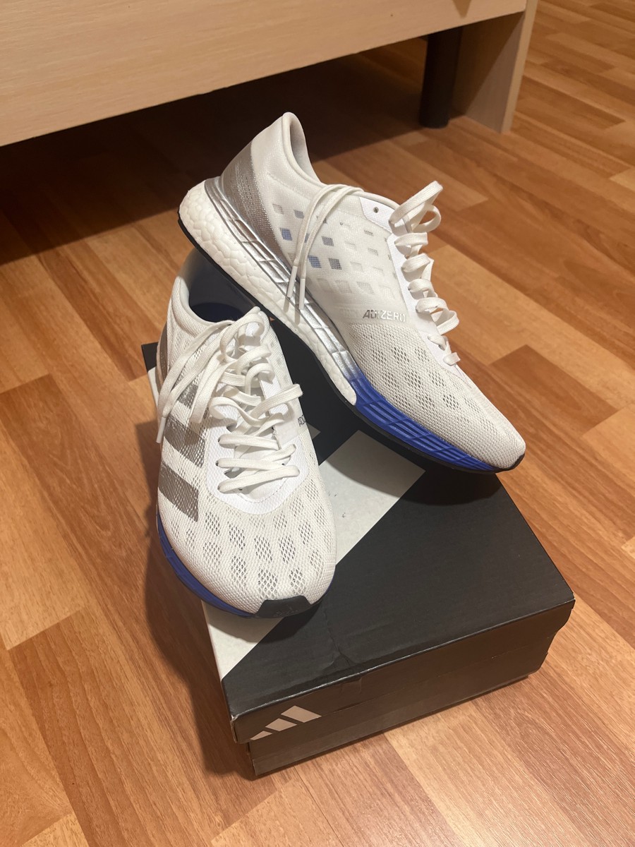 custom review-Adidas Adizero Boston 9 Устойчивый к истиранию Низкий Топ Тренировочная Обувь для Бега на длинные дистанции Мужская Белый Серебряный Синий