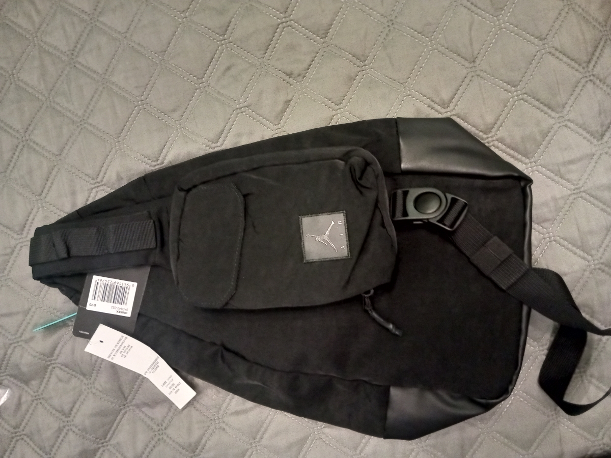 custom review-Джордан Полиуретан Комбо Сумка Сумка через плечо Грудь Сумка Сумка на плечо Стандартная Унисекс Черный