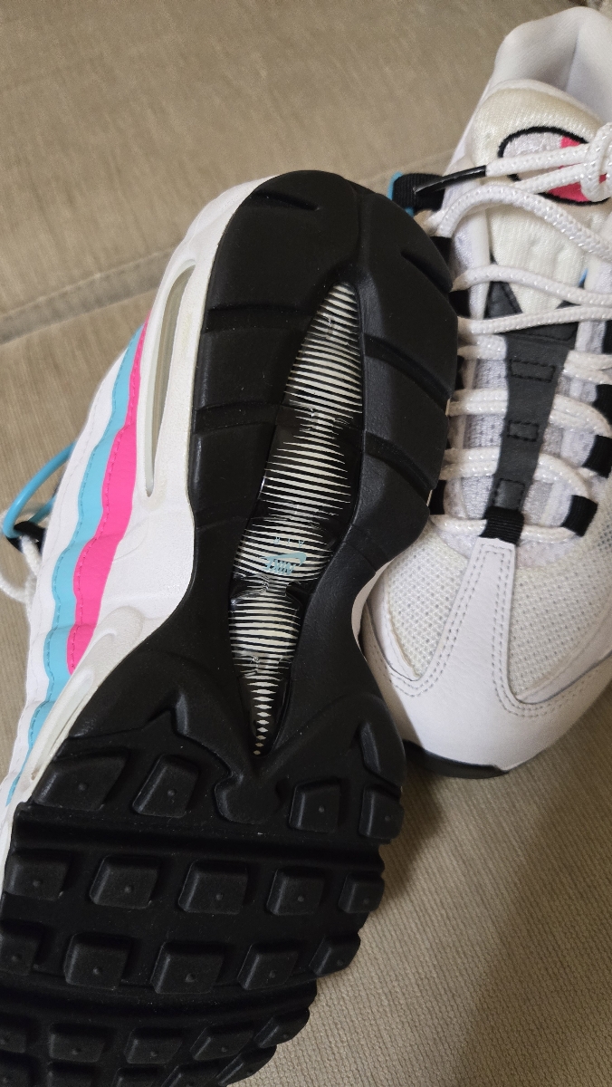 custom review-Nike Air Max 95 Low Топ Air Cushion Повседневные Беговые Кроссовки Женские Белые Розовые Синие