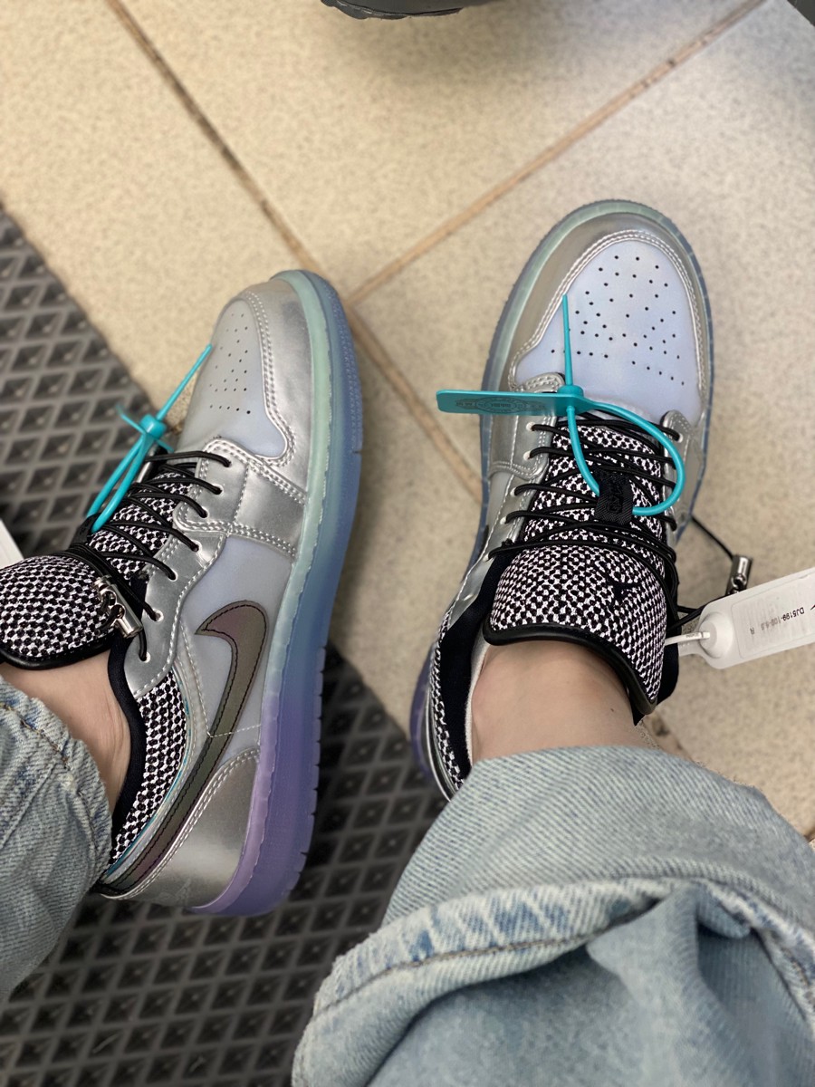 custom review-Jordan Air Jordan 1 Low SE 'toggle Серебряный' Низкий Топ Винтажные Баскетбольные Кроссовки Женские Серебряный Серый