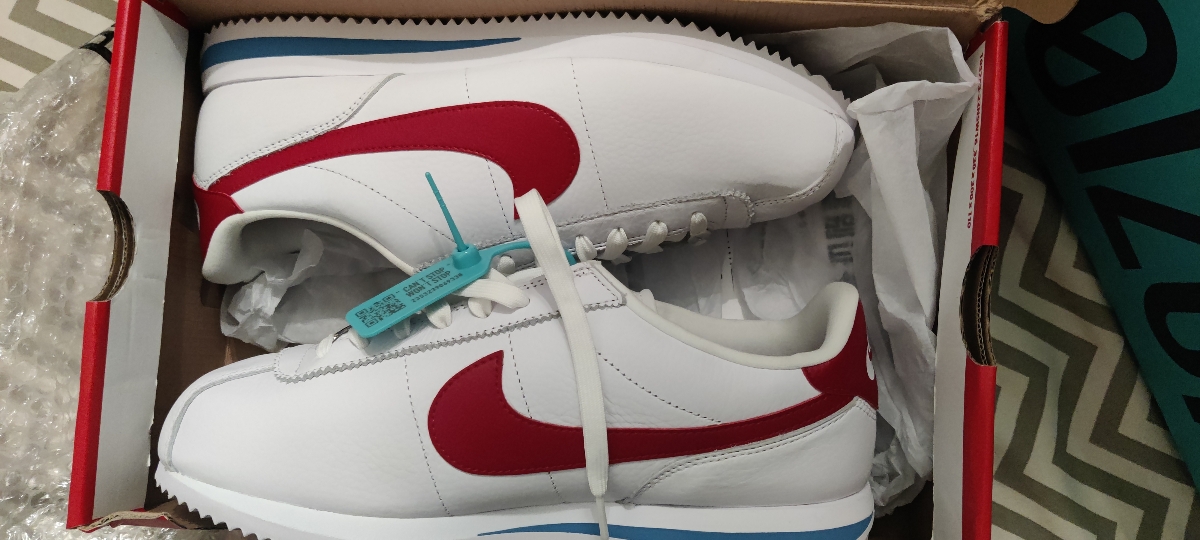 custom review-Nike Cortez Slip-Resistant Низкий Топ Повседневный Городской Коммутирование Беговые кроссовки Унисекс Белый Красный