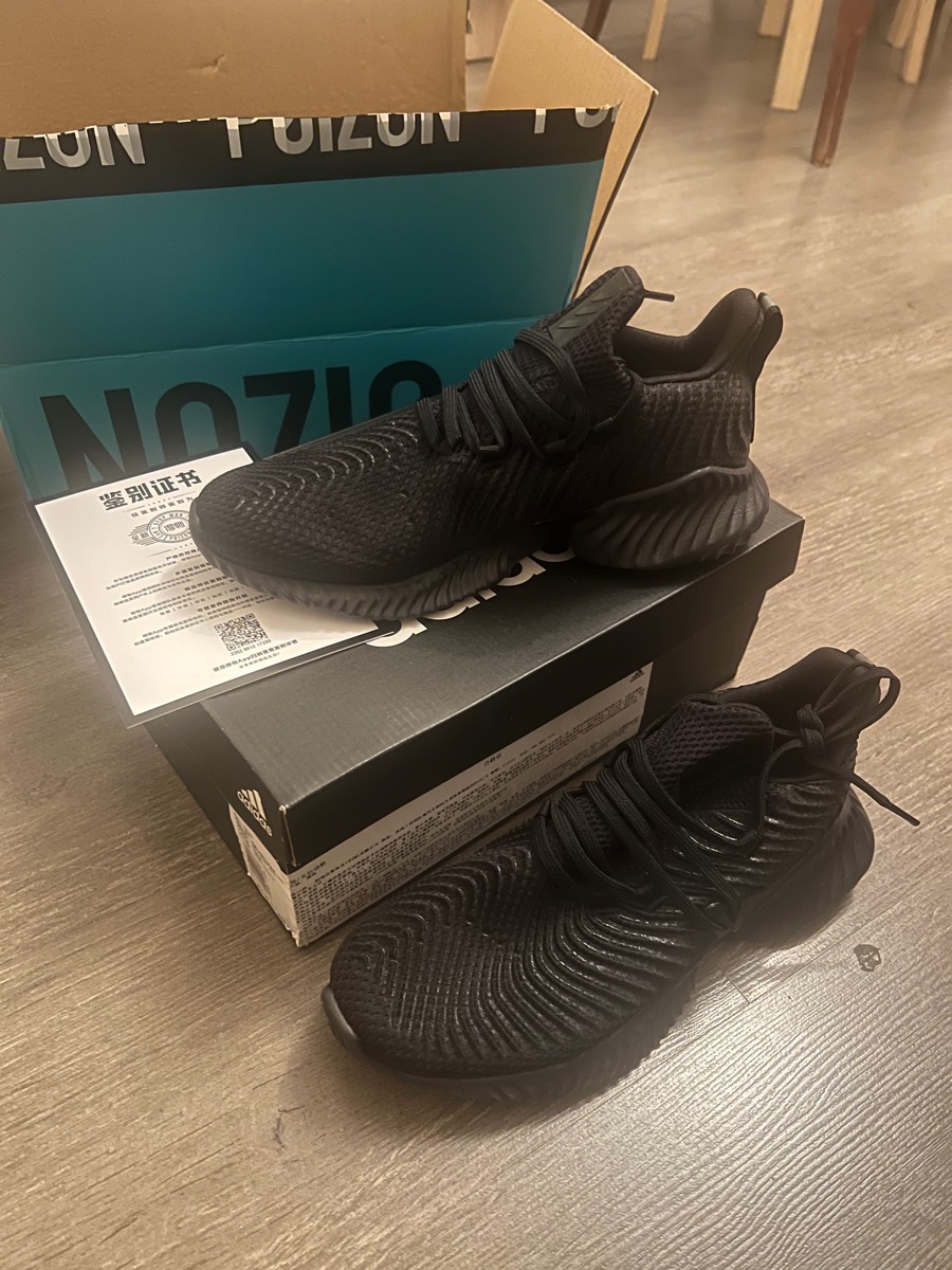 custom review-Adidas Alphabounce Instinct Амортизаторы Slip-Resistant Низкий Топ Повседневные Беговые кроссовки Унисекс Черный