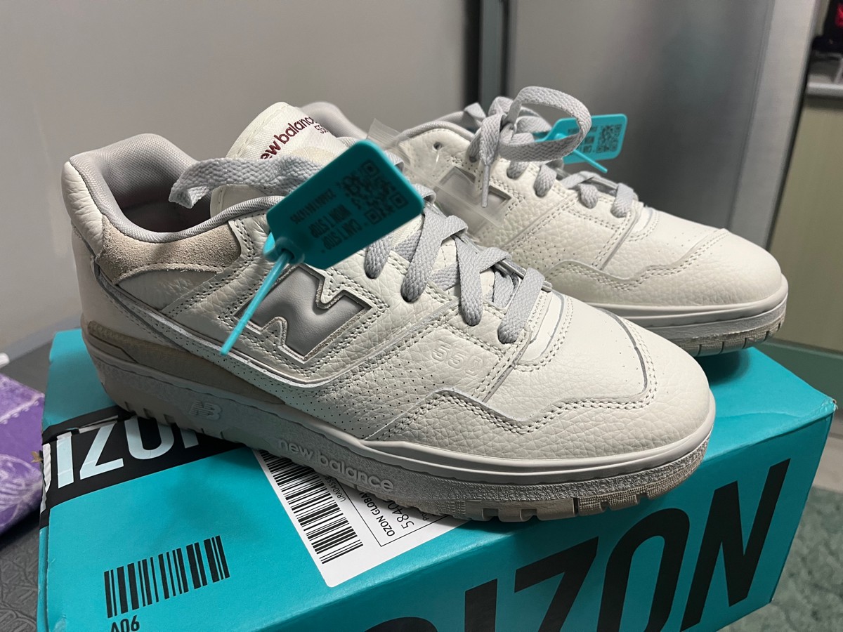 custom review-New Balance NB 550 Устойчивый к истиранию Низкий Топ Винтажные Баскетбольные Кроссовки Унисекс Белый