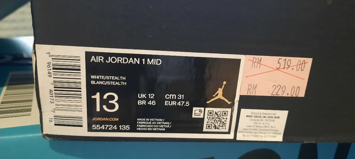 custom review-Jordan Air Jordan 1 MID 'Винтаж GREY' MID Топ Винтажные баскетбольные кроссовки Мужской Бело-серый