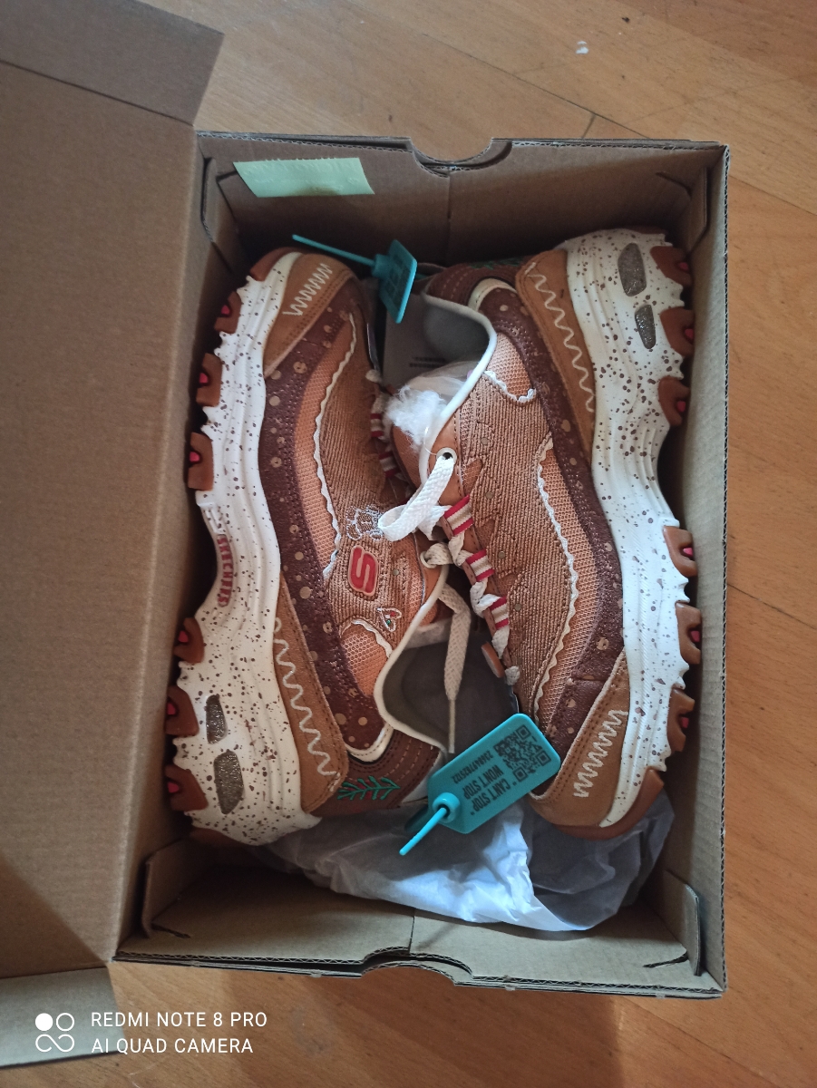 custom review-Skechers D'LITES 1,0 D'LITES Christmas 'Бежевый Коричневый' Низкий Топ Толстая Подошва Кроссовки Женские Коричневый