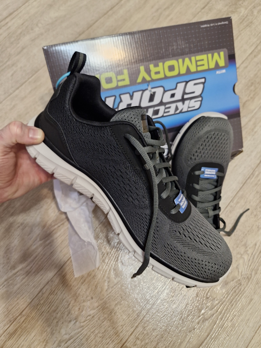 custom review-Skechers TRACK RIPKENT Низкий Топ Casual Мужской Черный Белый