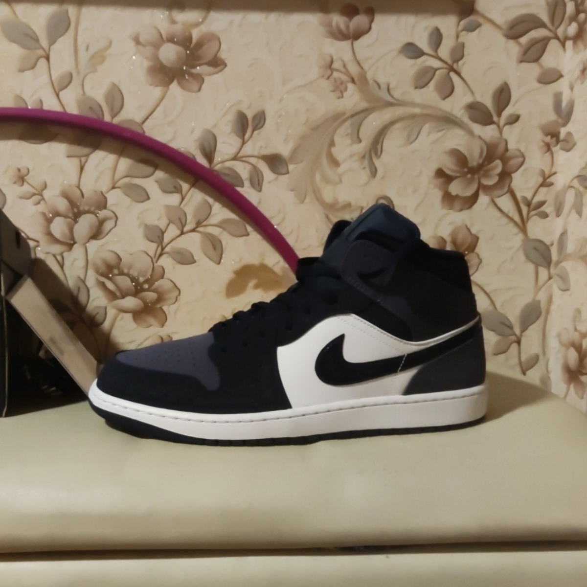 custom review-Jordan Air Jordan 1 MID Бледно-фиолетовый MID Топ Винтажные баскетбольные кроссовки Унисекс Бледно-фиолетовый