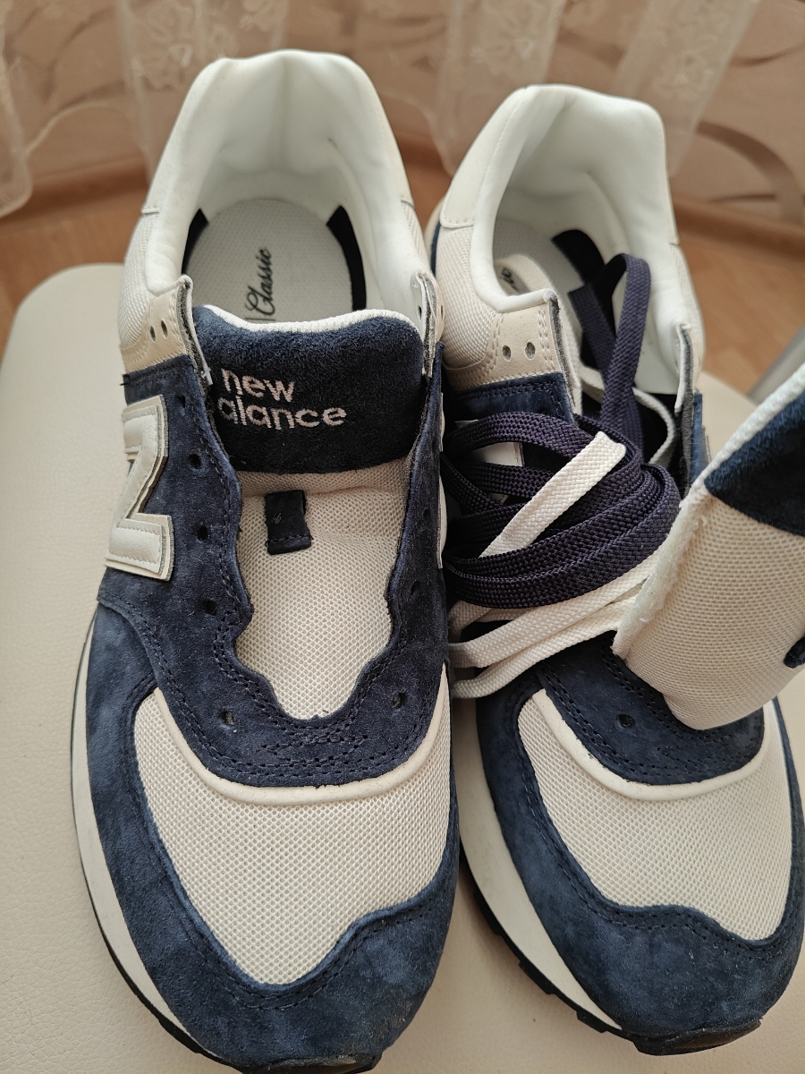 custom review-New Balance NB 574 Амортизация Покрытие Легкий Низкий Топ Беговые кроссовки Унисекс Синий Белый