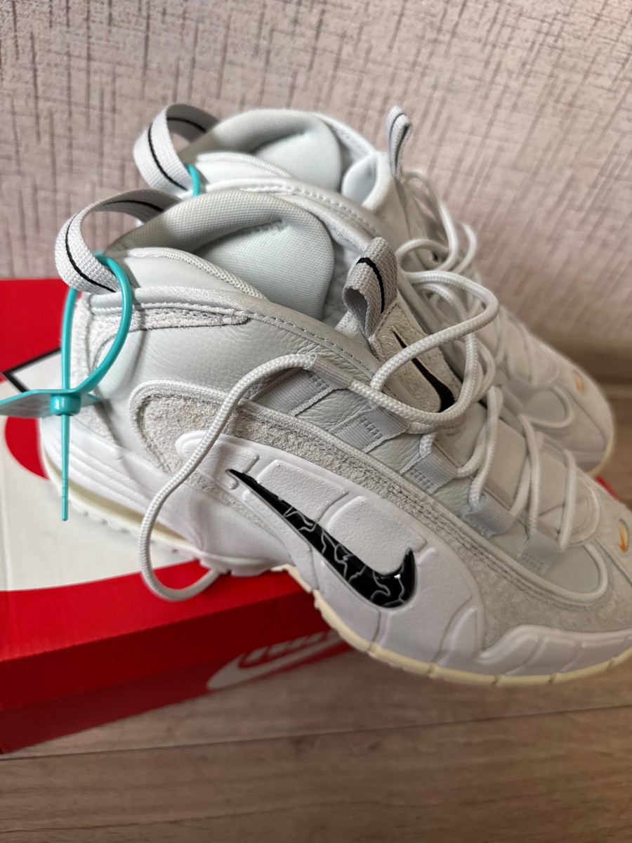 custom review-Nike Air Max Penny Abrasion Resistant MID Топ Винтажные баскетбольные кроссовки Мужской Серый белый