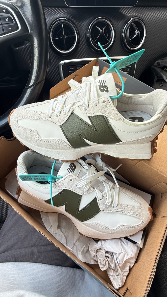 custom review-New Balance NB 327 Дышащий Низкий Топ Повседневные Городские Кроссовки для Коммутации и Бега Унисекс Серый Белый Зеленый