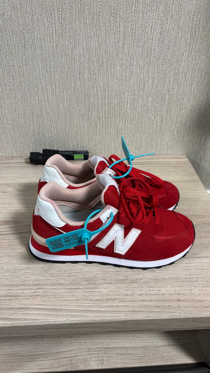 custom review-New Balance NB 574 Low Топ Повседневные Беговые Кроссовки Женские Кораллово-Красные