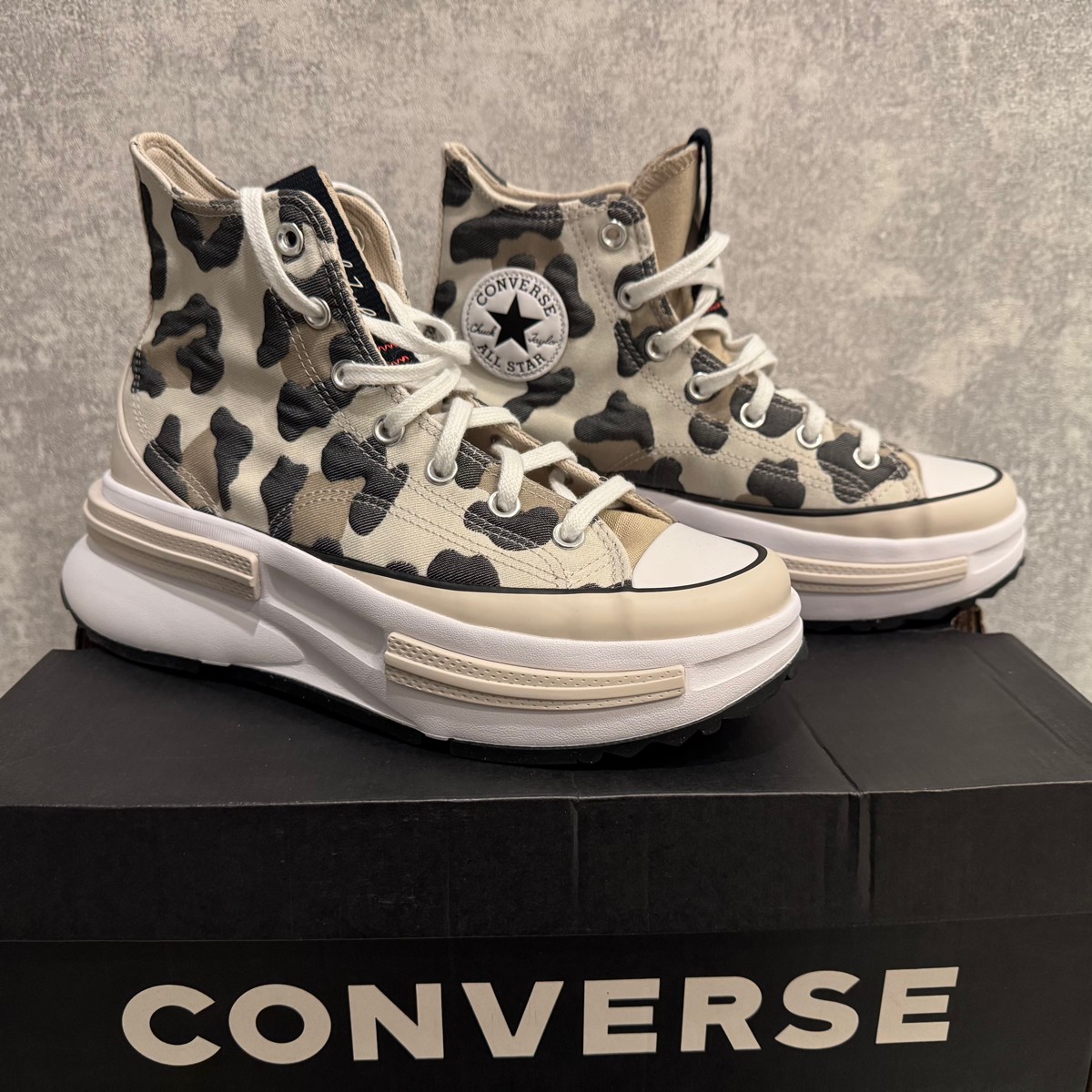 custom review-Конверс Run Star Legacy Аbrasion Resistant Высота Увеличивающие Амортизация Высокие Кеды Унисекс Бежевый Черный