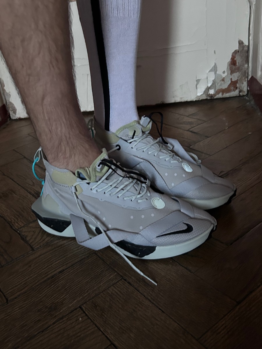 custom review-Nike ISPA Drifter Split Shock Absorbers Lower Resistant MID Top Casual Unisex Gray White Найк ISPA Drifter Split Шокабсорберы Нижний Резистентный MID Топ Повседневный Унисекс Серый Белый