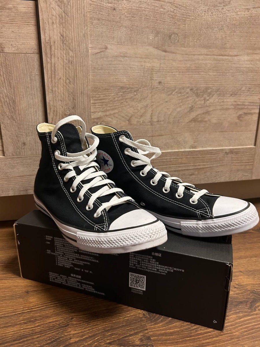 custom review-Конверс All Star Chuck Taylor Core Abrasion-Resistant High-Top Shoes Unisex Black