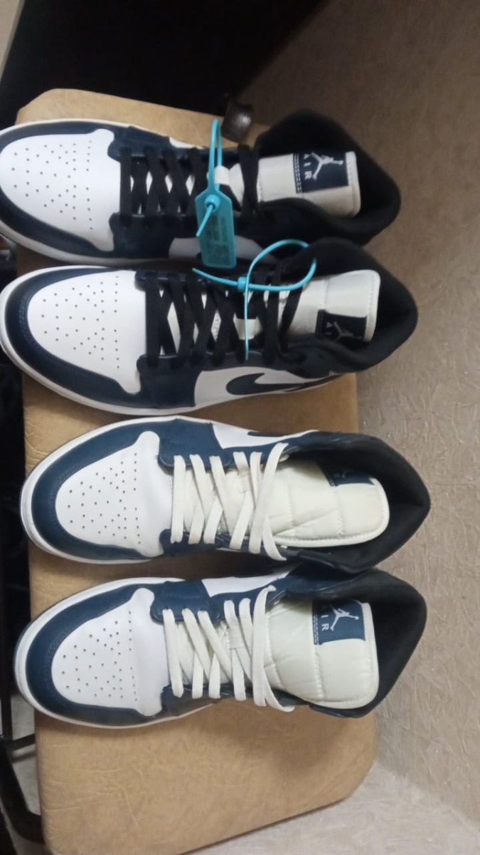 custom review-Jordan Air Jordan 1 MID 'Темный Бирюзовый' MID Топ Винтажные баскетбольные кроссовки Мужской Бело-голубой