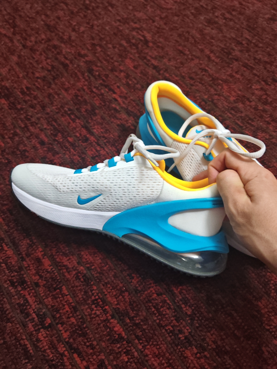 custom review-Nike Air Max 270 Go Abrasion Resistant Низкий Топ KIDS Lifestyle Shoes Белый Синий