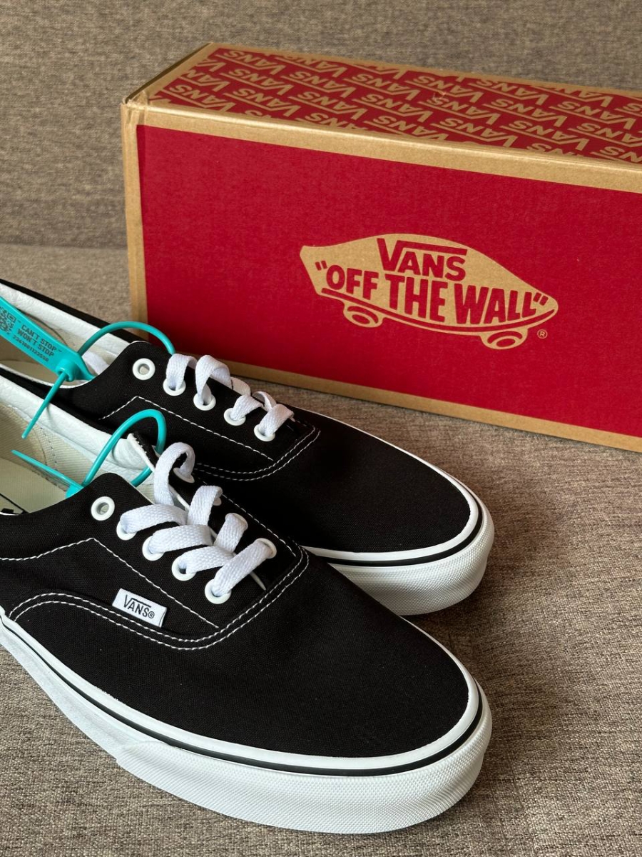 custom review-Vans Era Износостойкий и Легкий Низкий Топ Скейтборд Кроссовки Унисекс Черный Белый