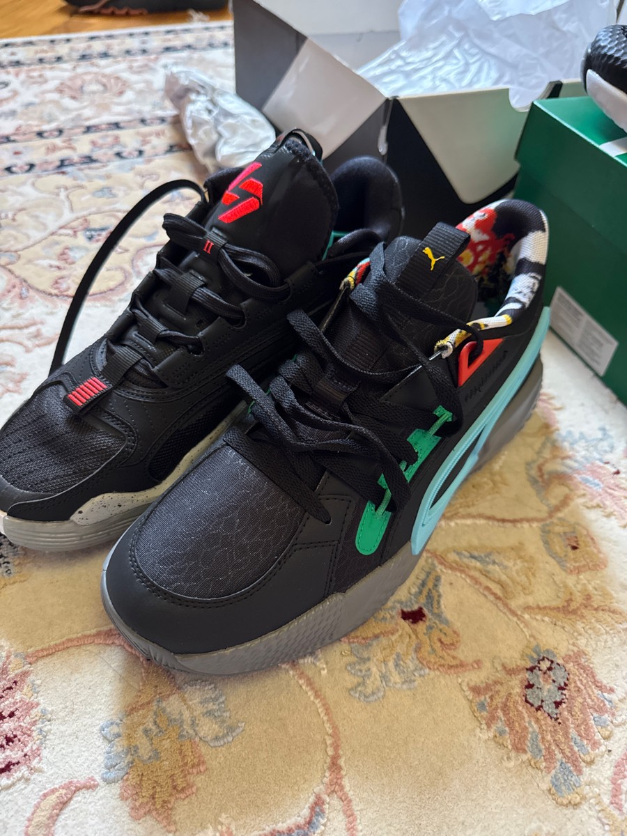 custom review-PUMA Court Rider 1,0 CHAOS Блок Вечеринка MID Топ Баскетбольные кроссовки Мужской Черный Серый