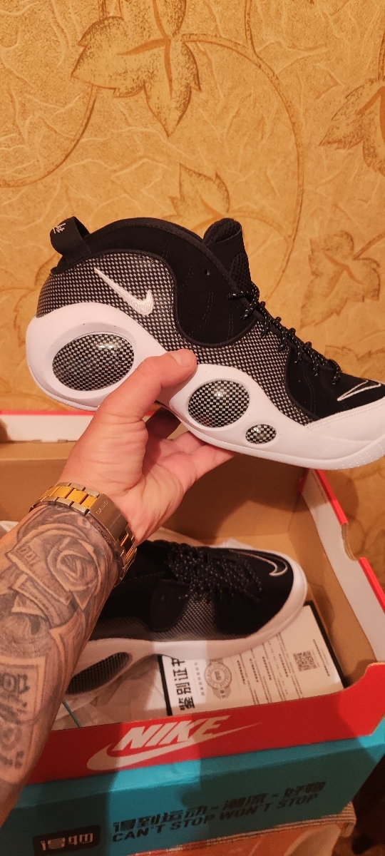 custom review-Nike Zoom Flight 95 Черный Металлик MID Топ Винтажные баскетбольные кроссовки Мужской Черный белый
