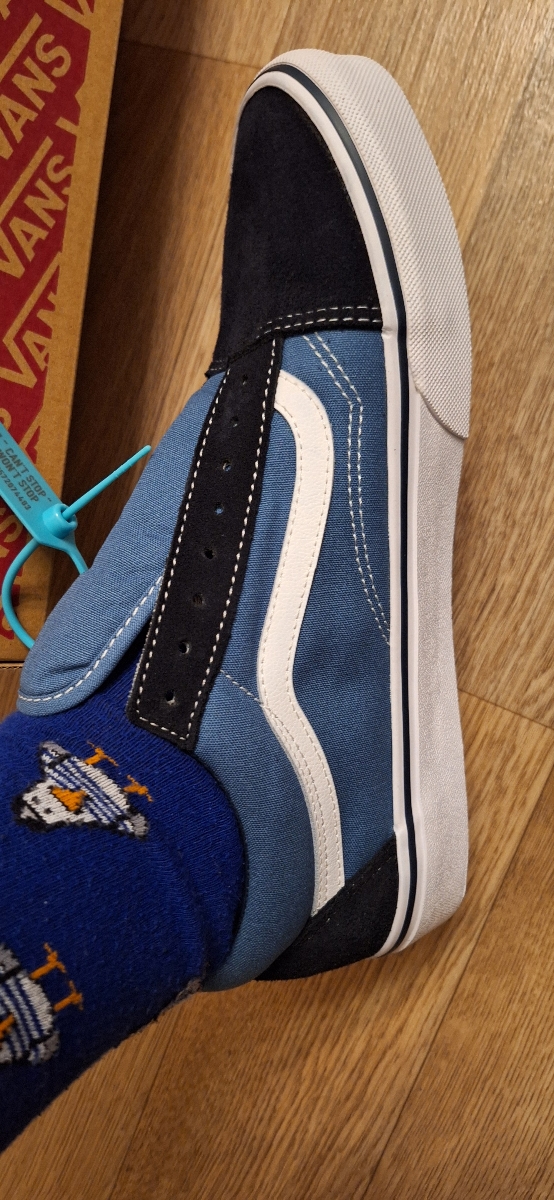 custom review-Vans Темно-синий Износостойкий и Легкий Низкие Кроссовки для скейтбординга Унисекс Морской синий