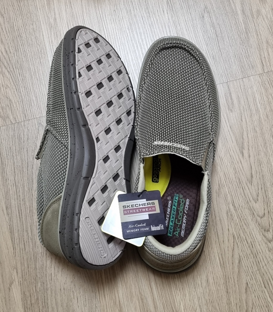 custom review-Skechers Relaxed Fit Амортизация Дышащий Легкий Низкий Топ Casual Мужской Тауповый