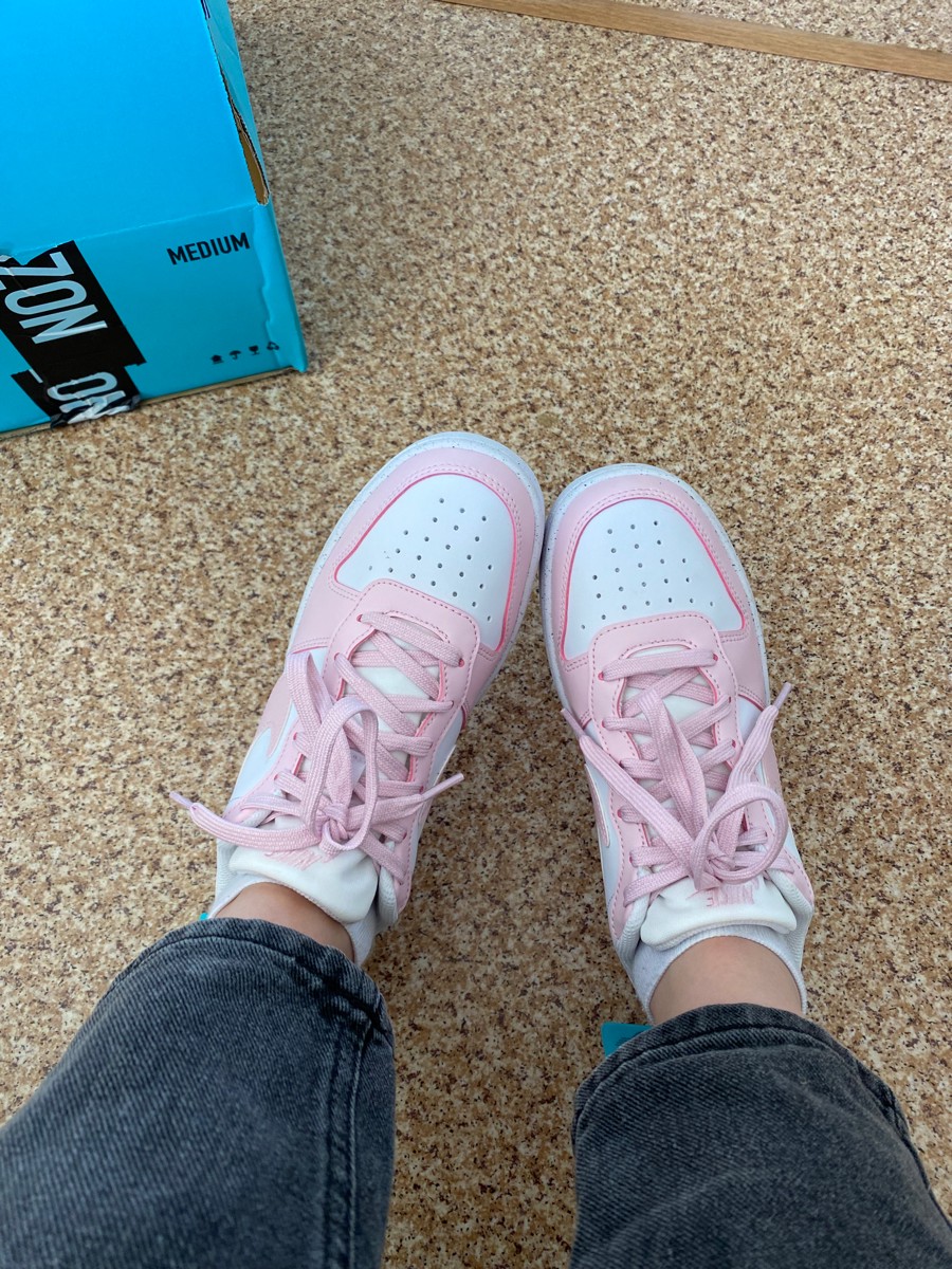 custom review-Nike Court Borough Low противоскользящий устойчивый к истиранию низкий топ детские скейтбординги розовый белый