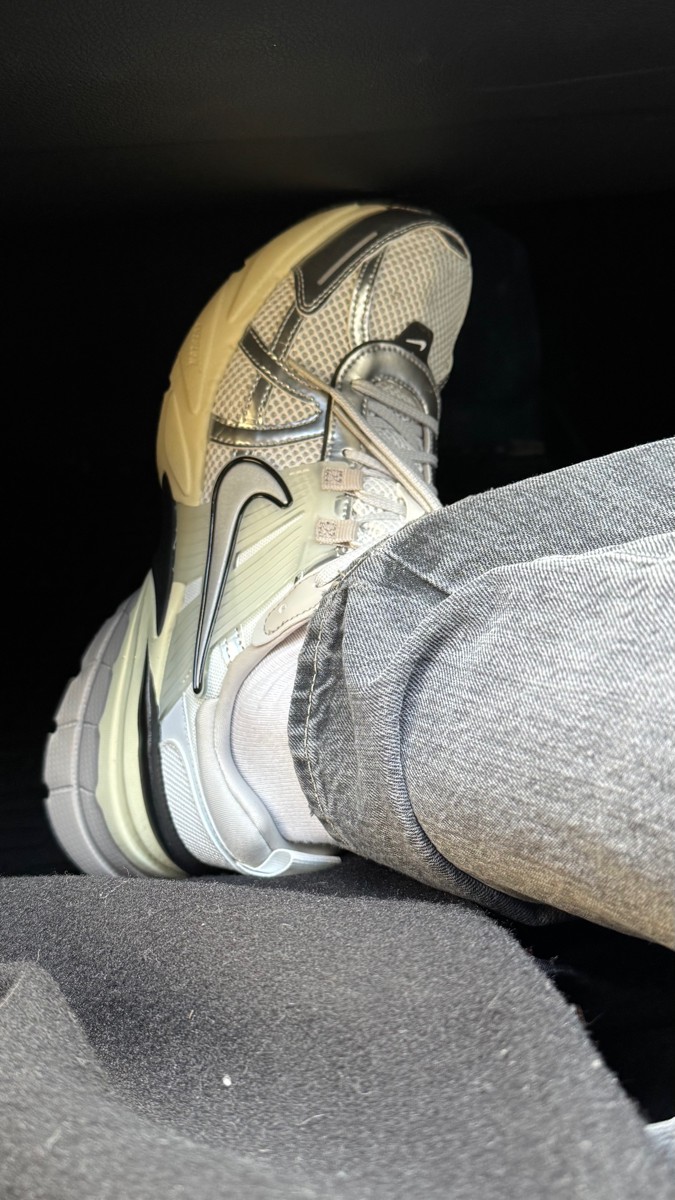 custom review-Nike V2K Run Амортизаторы Shock противоскользящие устойчивые к истиранию низкий топ повседневная обувь для бега мужская серый