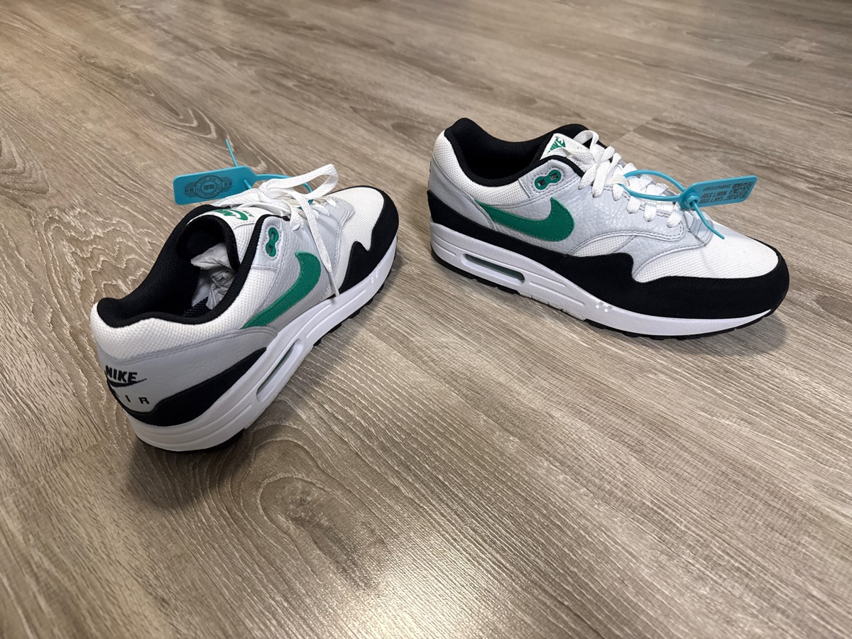 custom review-Nike Air Max 1 'Стадионный зеленый' Устойчивый к истиранию Низкий Топ Casual Мужской Белый Черный Зеленый