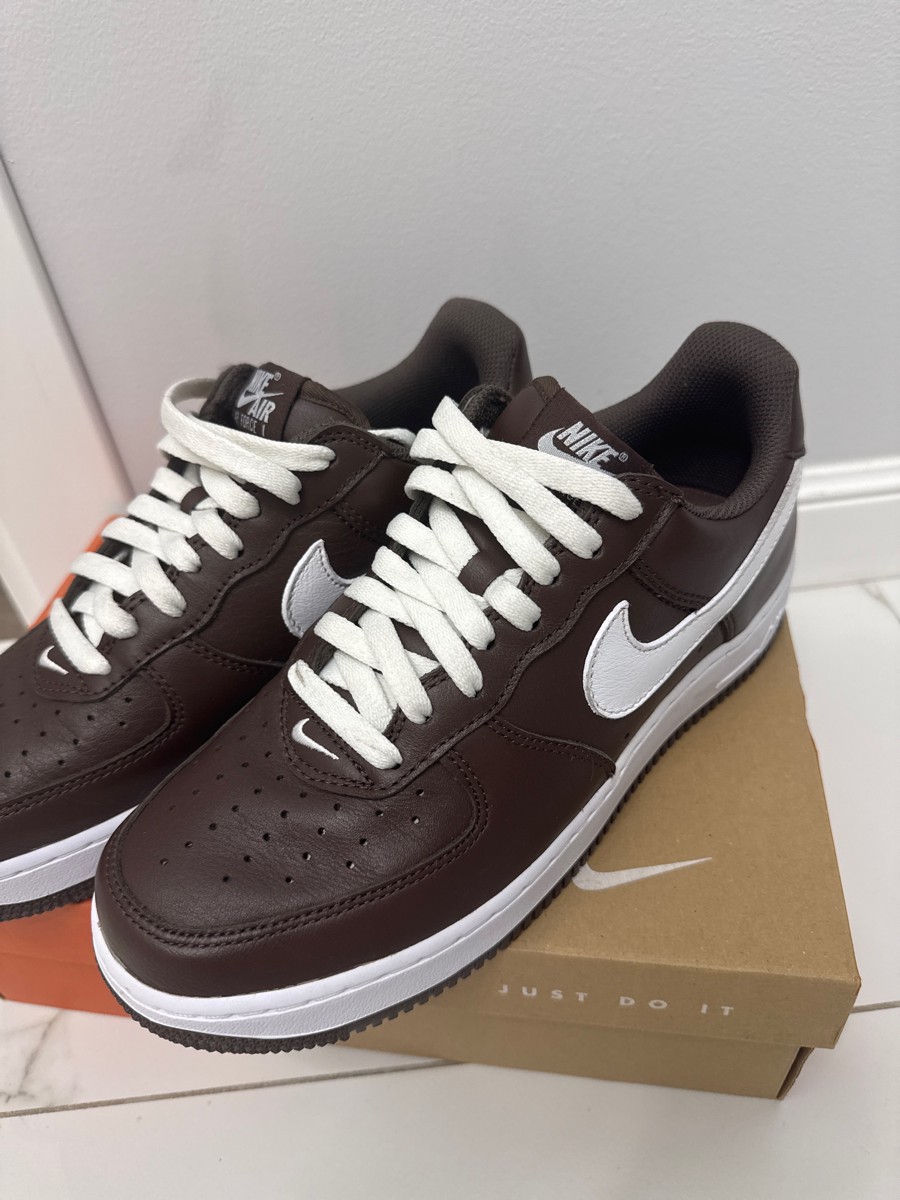 custom review-Nike Air FORCE 1 'Шоколад' Низкие Кроссовки для скейтбординга Унисекс Коричневый