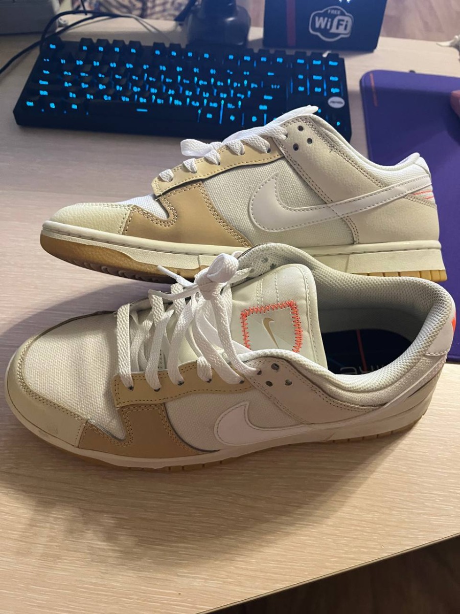 custom review-Nike Dunk Low Топ Скейтборд Кроссовки Унисекс Желтый Белый