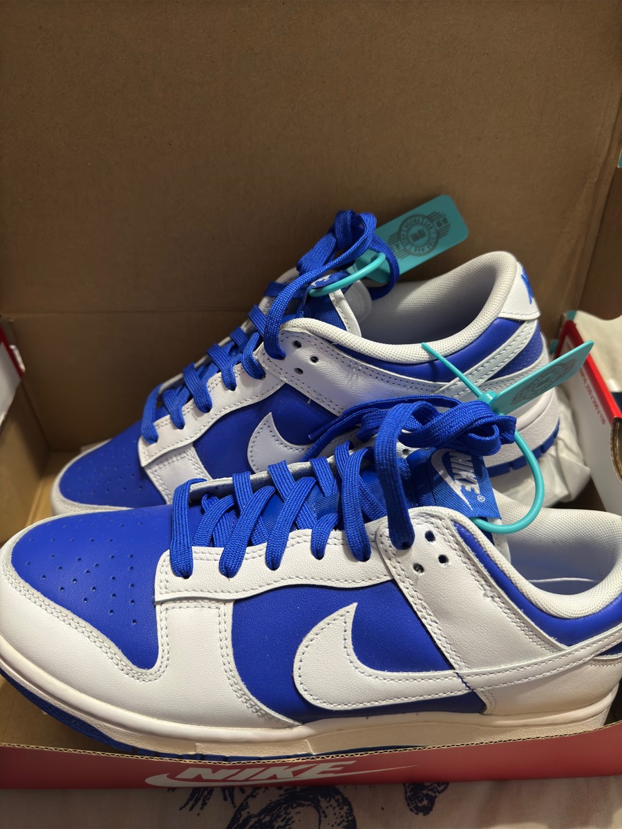 custom review-nike Dunk Racer Сине-белый Slip Resistant Abrasion Resistant Легкий Низкий Топ Скейтборд Кроссовки Мужские Белый и синий