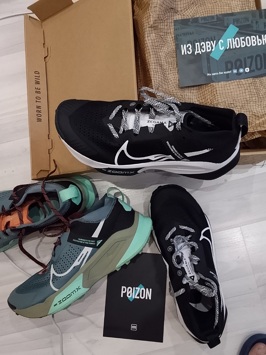 custom review-Nike ZoomX Zegama Trail Low Top Trail Беговые кроссовки Мужской Черный белый