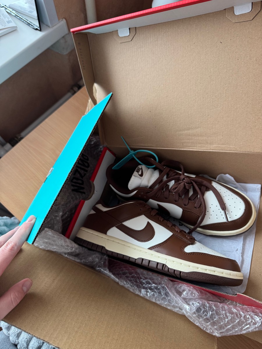 custom review-Nike Dunk 'Surfaces In Коричневый и Парус' Шоколадные Аbrasion-Resistant Низкие Кроссовки для скейтбординга Женские Коричневый белый