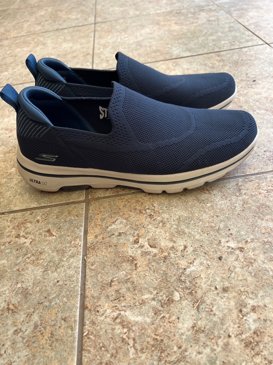 custom review-Skechers Go Walk 5 Амортизация Устойчивый к истиранию Дышащий Легкий Низкий Топ Повседневная Обувь Мужская Синий