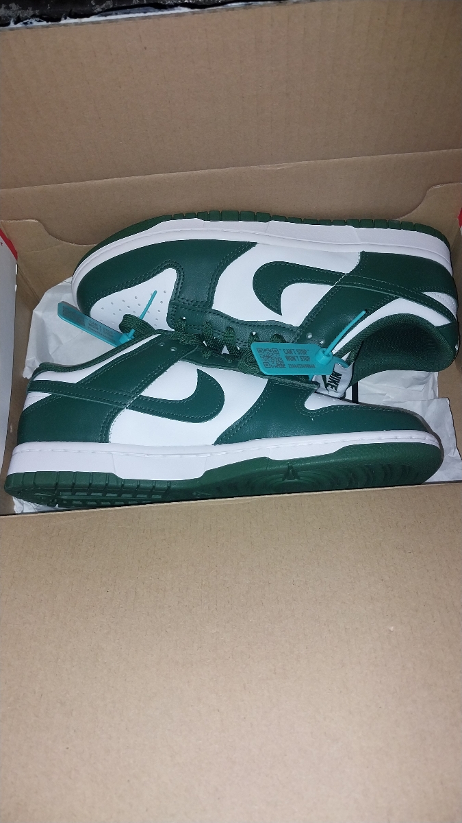 custom review-Nike Dunk Low Топ Скейтборд Кроссовки Унисекс Белый Зеленый