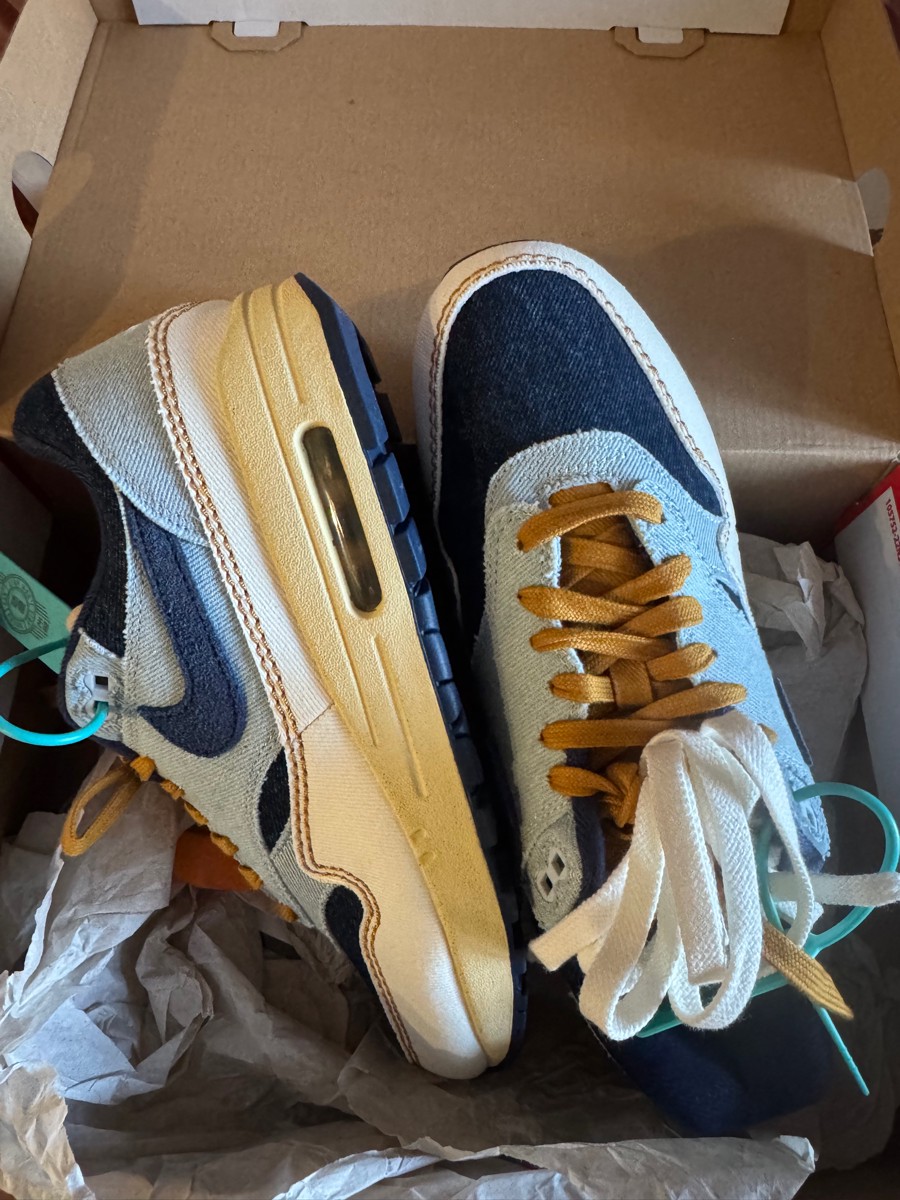 custom review-Nike Air Max 1 87 Low Топ Casual Женский Синий Коричневый