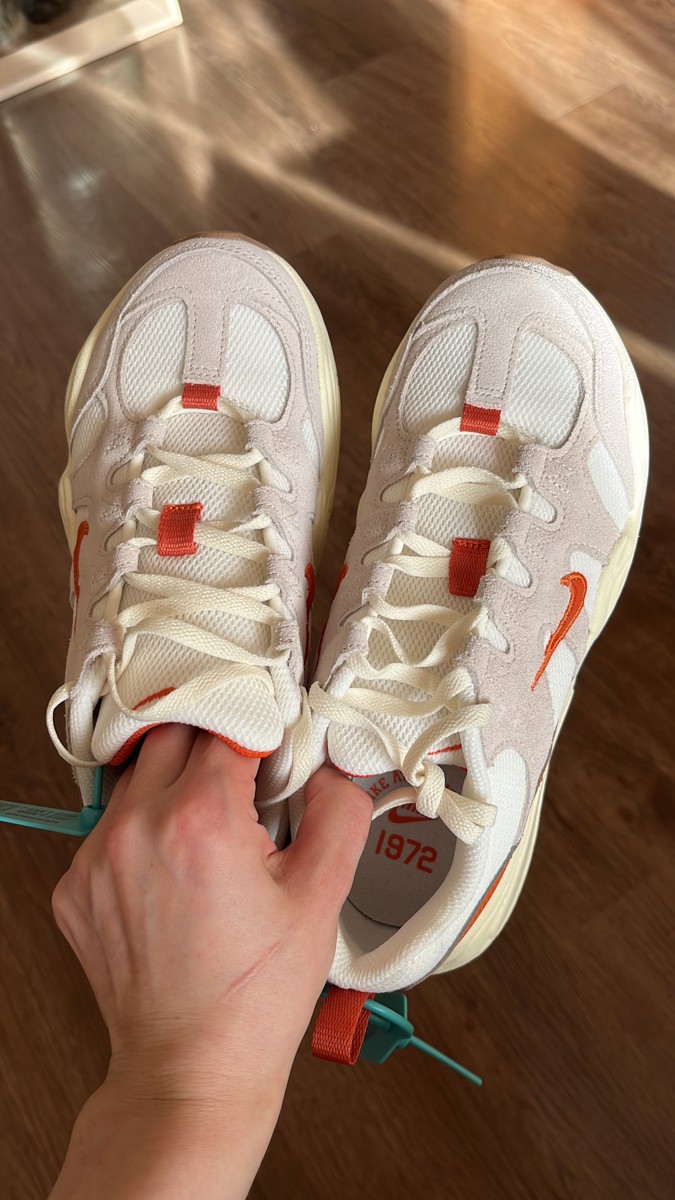 custom review-Nike Tech Hera Low Топ Кэжуал Женские Белый Оранжевый