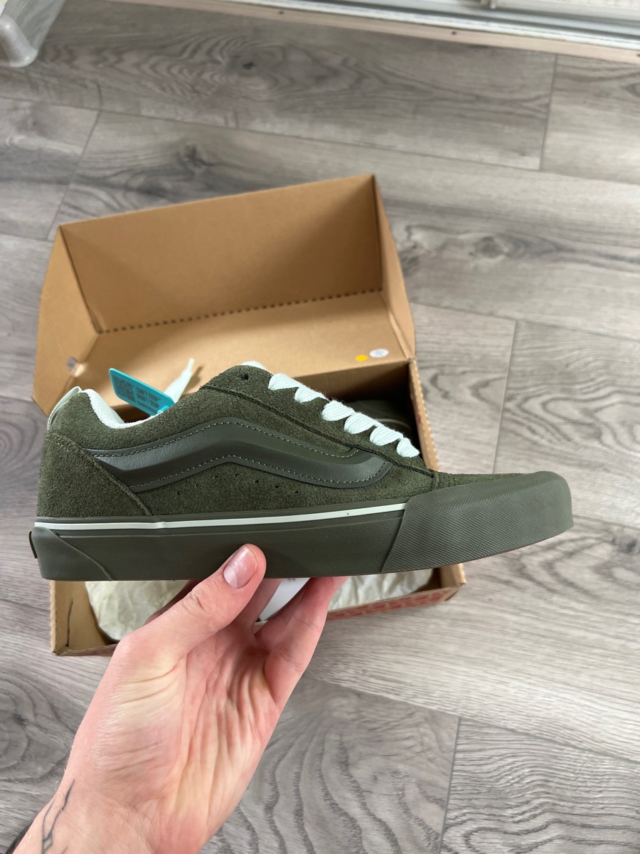 custom review-Vans Knu Skool Устойчивые к истиранию низкие кроссовки для скейтбординга унисекс зеленые