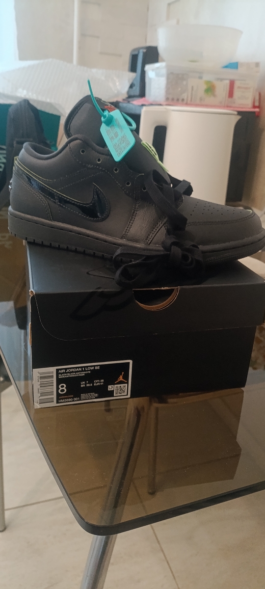 custom review-Jordan Air Jordan 1 Low SE 'Black Steam Green' Low Top Винтажные баскетбольные кроссовки Унисекс Черный