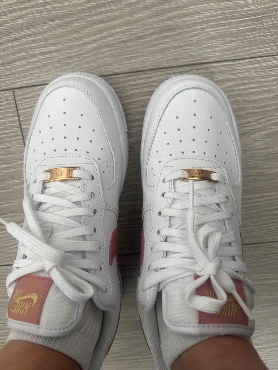 custom review-Nike Air FORCE 1 '07 Essential 'Rust Розовый' Низкие Кроссовки для скейтбординга Женские Белые Розовые