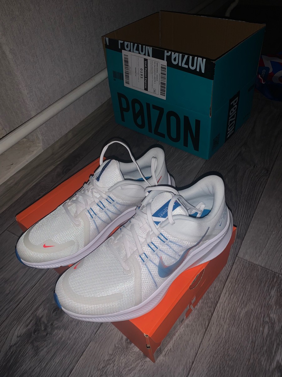 custom review-Nike Quest 4 Амортизация и Дышащий Низкий Топ Повседневные Беговые Кроссовки Мужские Синий Белый