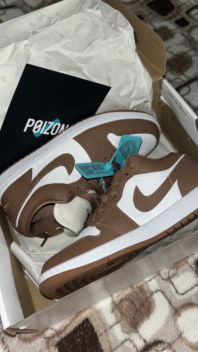 custom review-Jordan Air Jordan 1 Нижняя юбка Устойчивая к истиранию Низкий Топ Винтажные баскетбольные кроссовки Унисекс Белый-коричневый